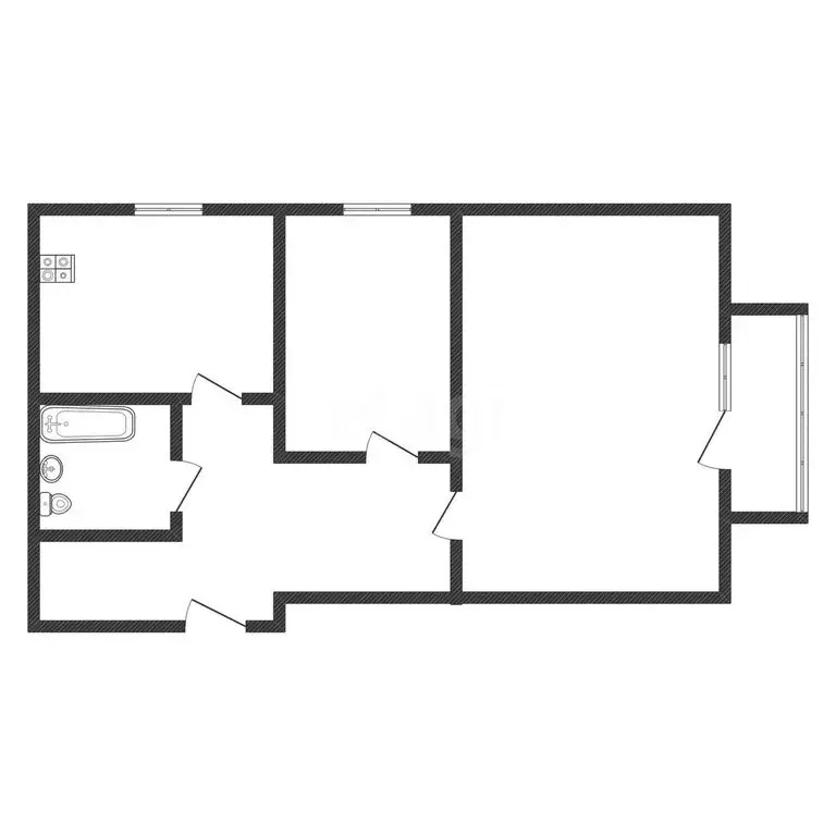 2-комнатная квартира: Черкесск, улица Строителей, 2 (40 м) - Фото 2