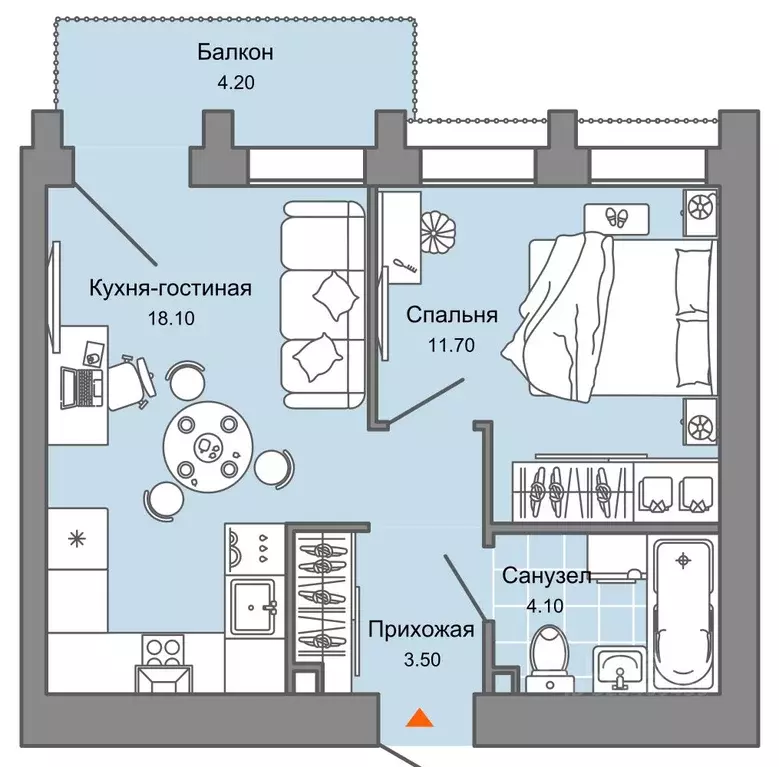 1-к кв. Пермский край, Пермь ул. Дзержинского, 31Б (39.0 м) - Фото 2