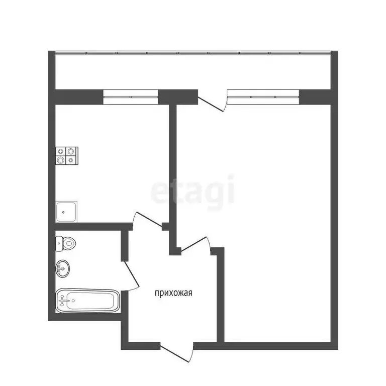 1-комнатная квартира: Ухта, улица Куратова, 19 (34.6 м) - Фото 1
