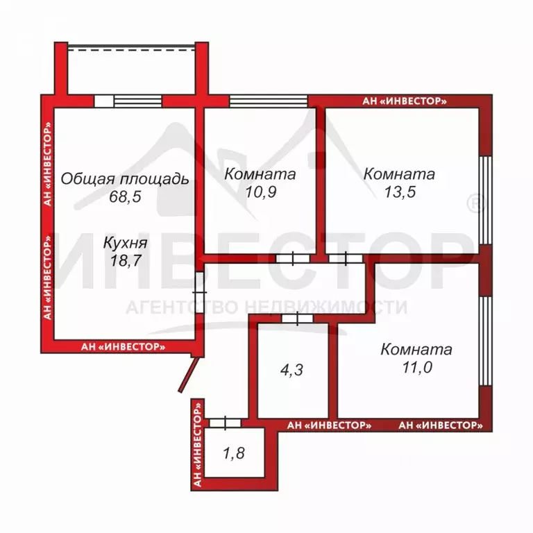 3-к кв. Челябинская область, Челябинск ул. Академика Макеева, 36 (68.5 ... - Фото 1