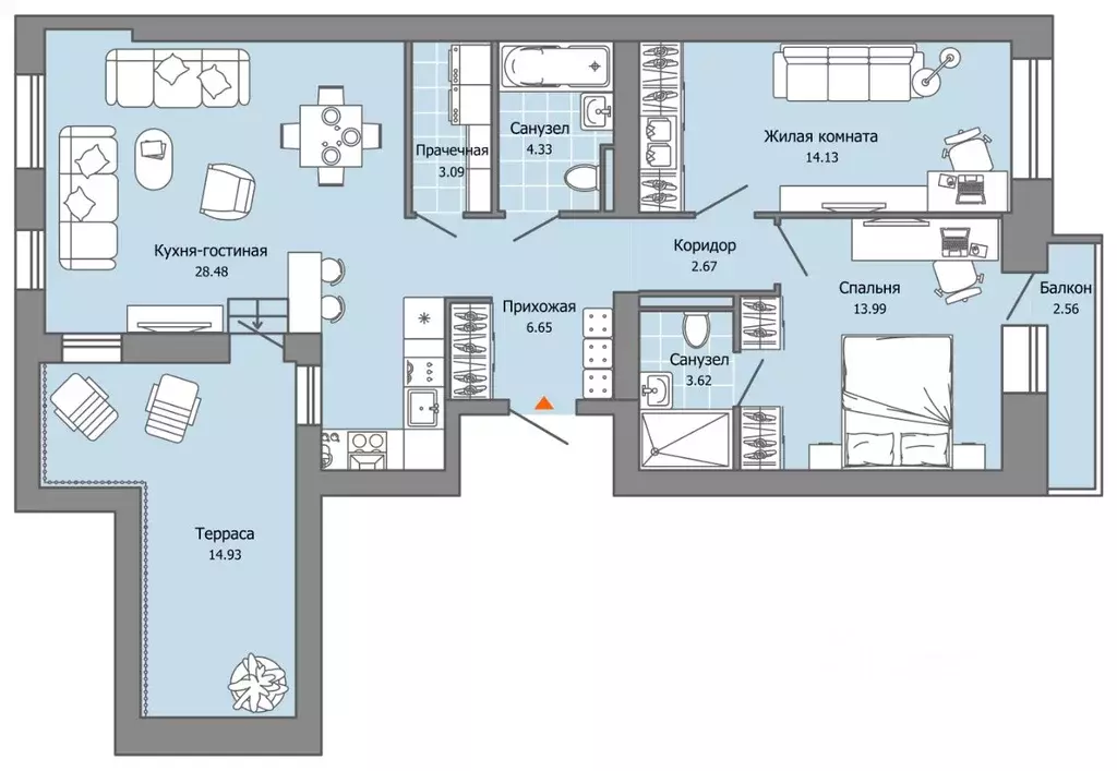 2-к кв. Пермский край, Пермь ул. Дзержинского, 35А (82.0 м) - Фото 2
