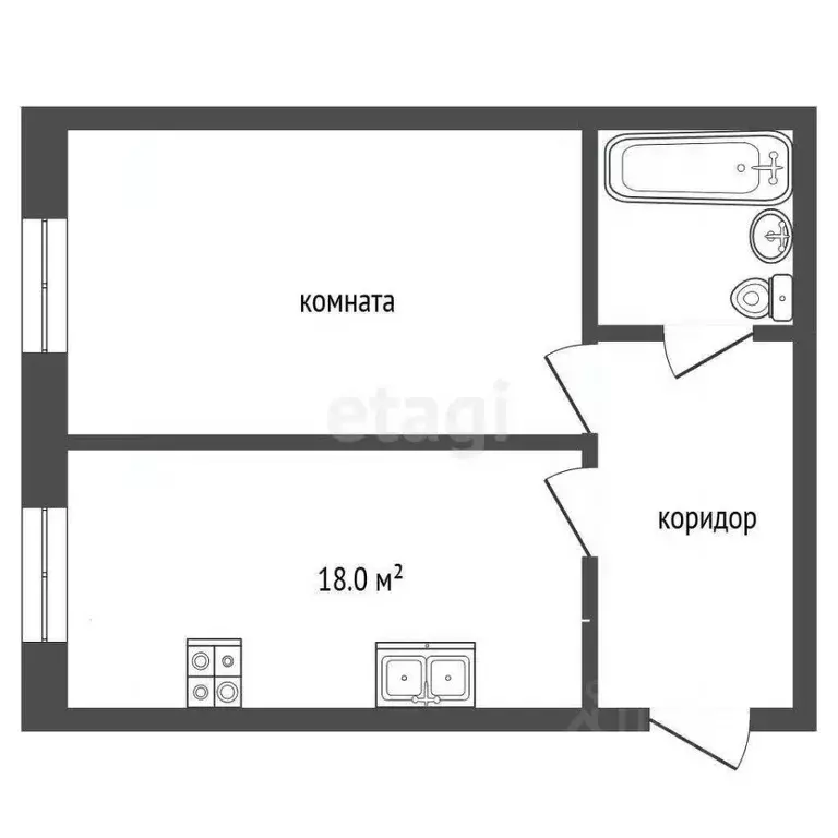 1-к кв. Архангельская область, Котласский муниципальный округ, д. ... - Фото 2
