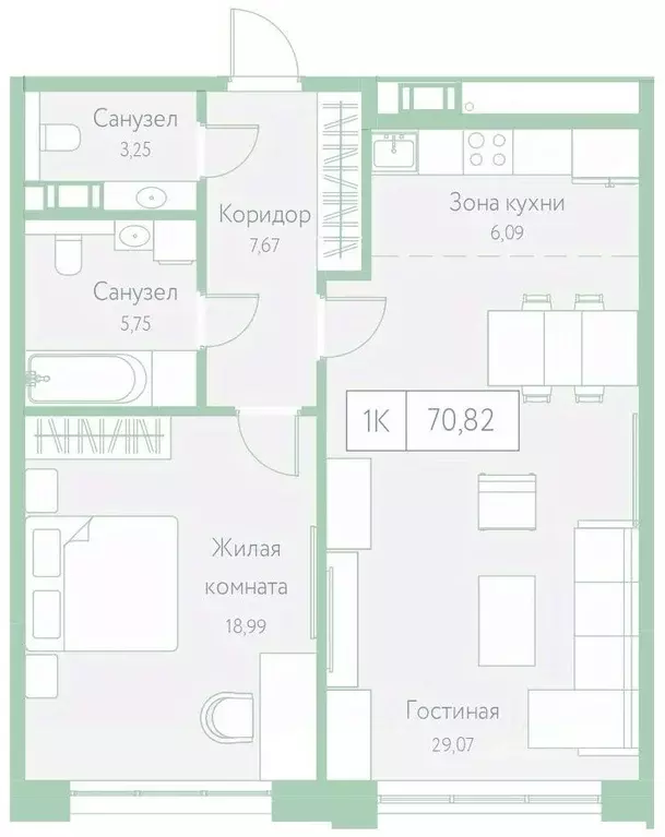 1-к кв. Хабаровский край, Хабаровск Доступный пер., 14 (70.82 м) - Фото 1
