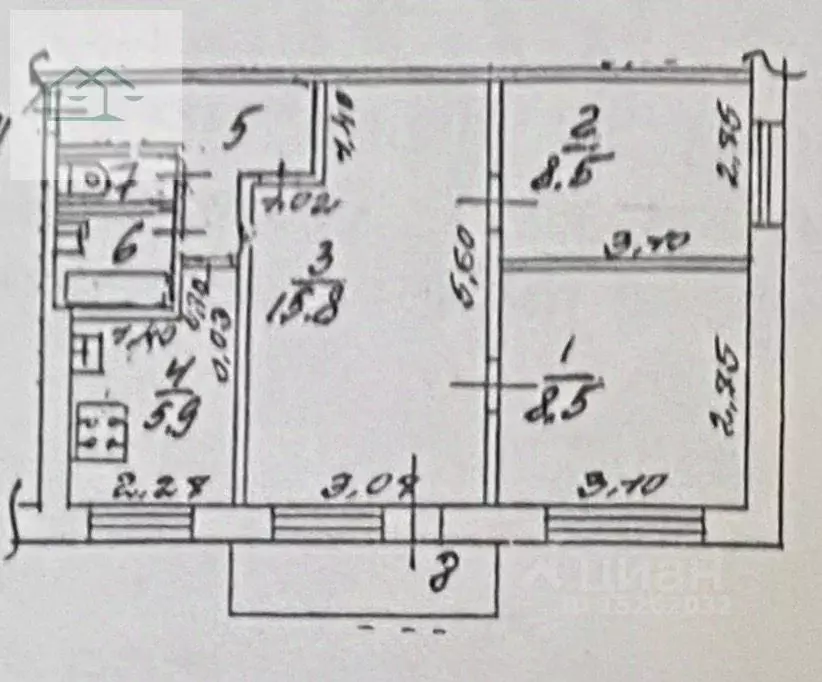 2-к кв. Воронежская область, Воронеж ул. Хользунова, 23 (48.0 м) - Фото 1