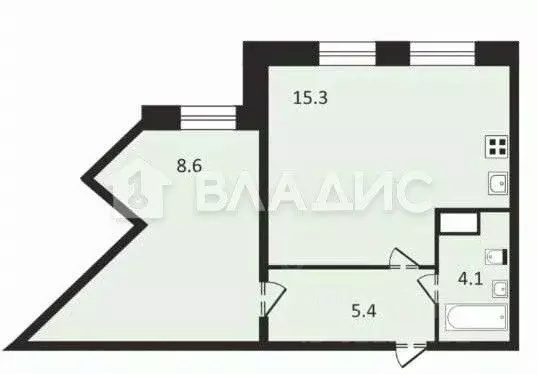 1-к кв. Санкт-Петербург бул. Александра Грина, 1 (33.4 м) - Фото 1