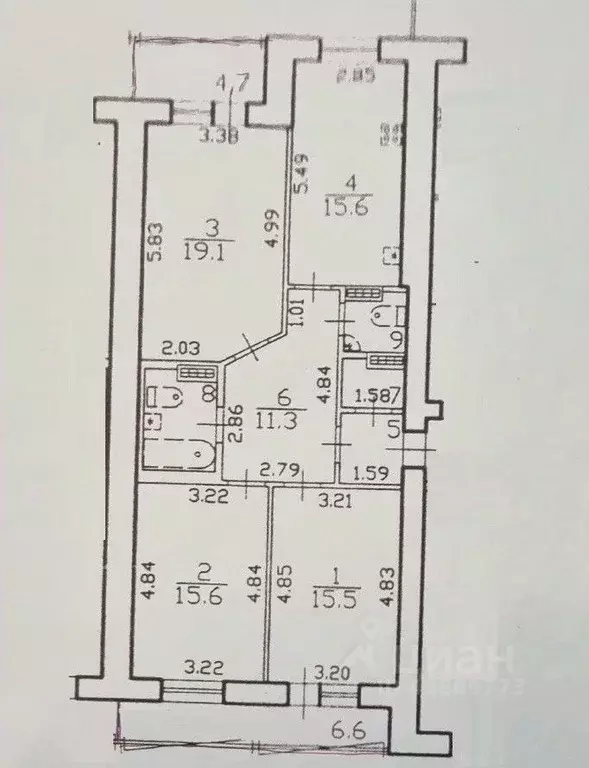 3-к кв. Санкт-Петербург ул. Беринга, 27к2 (87.8 м) - Фото 1