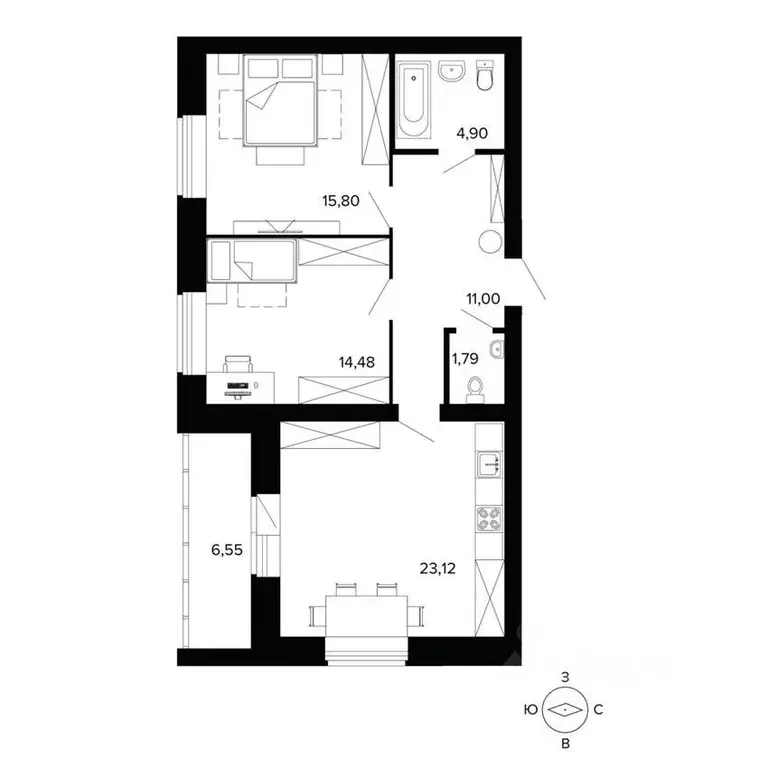 3-к кв. Свердловская область, Березовский ул. Победы, 9 (77.7 м) - Фото 1