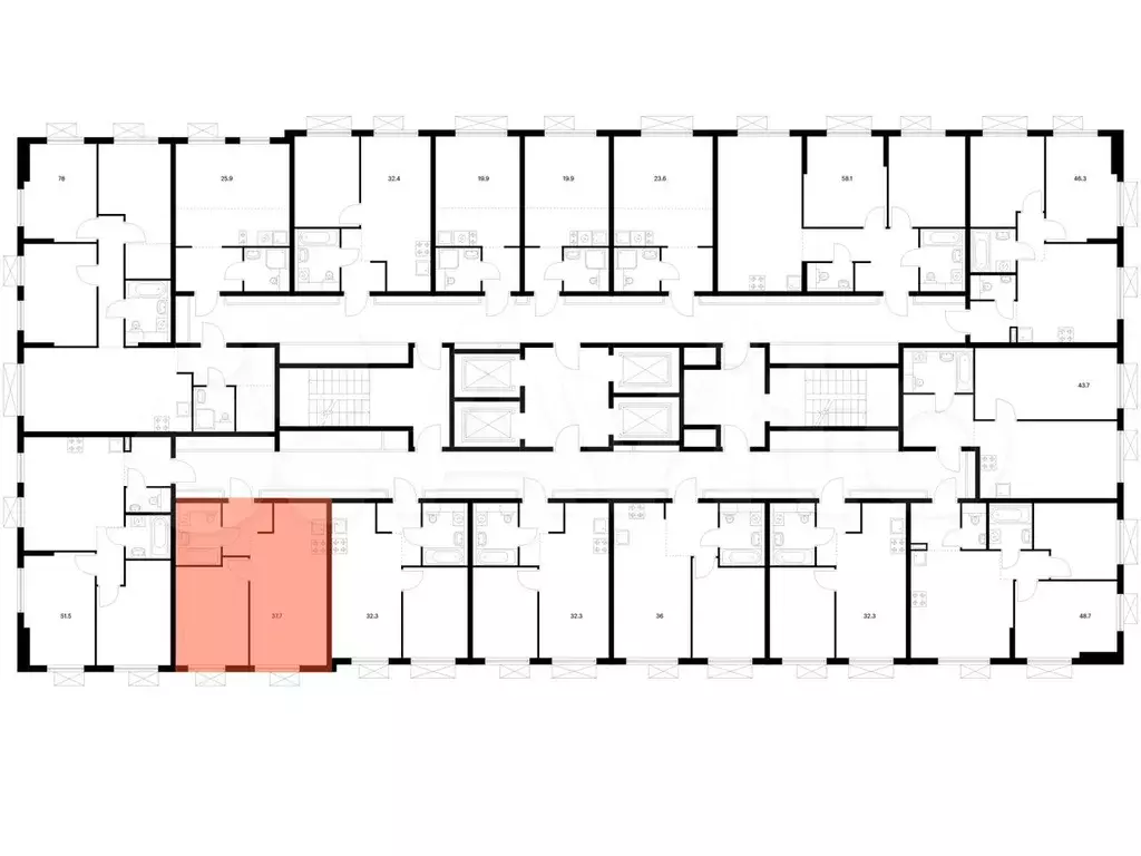 1-к. квартира, 37,7 м, 13/25 эт. - Фото 1