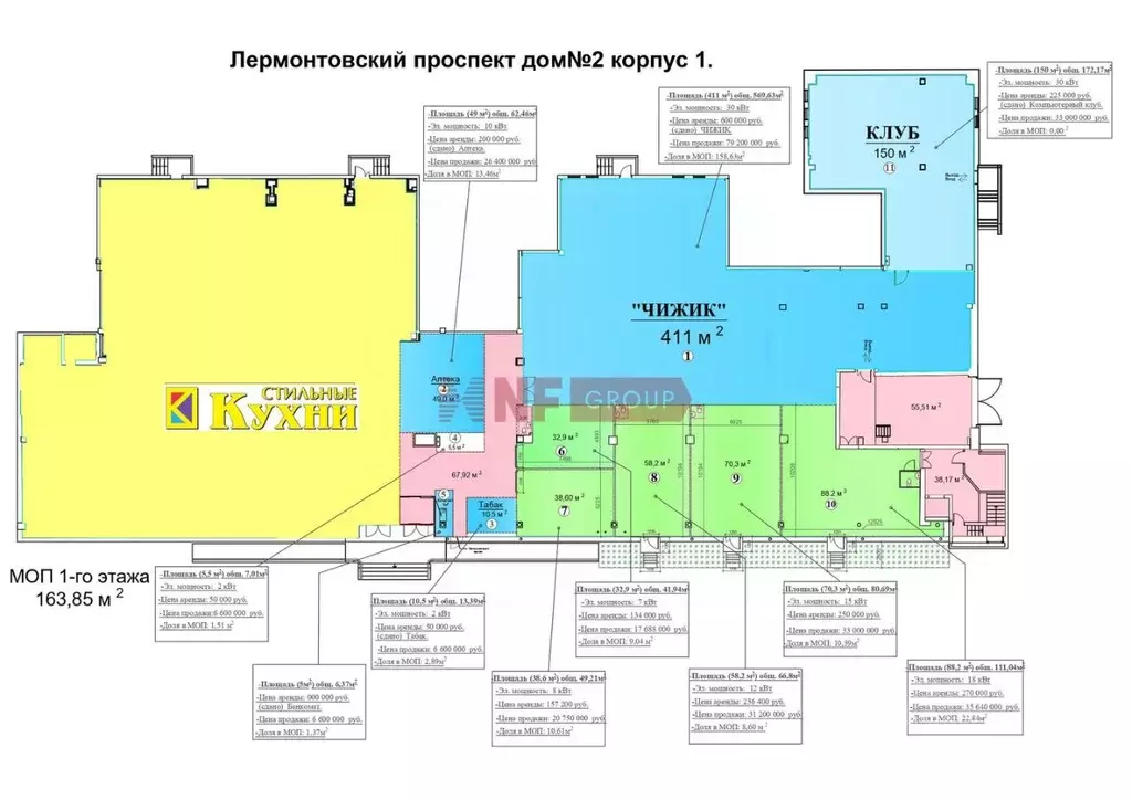 Торговая площадь в Москва Лермонтовский просп., 2К1 (168 м) - Фото 1