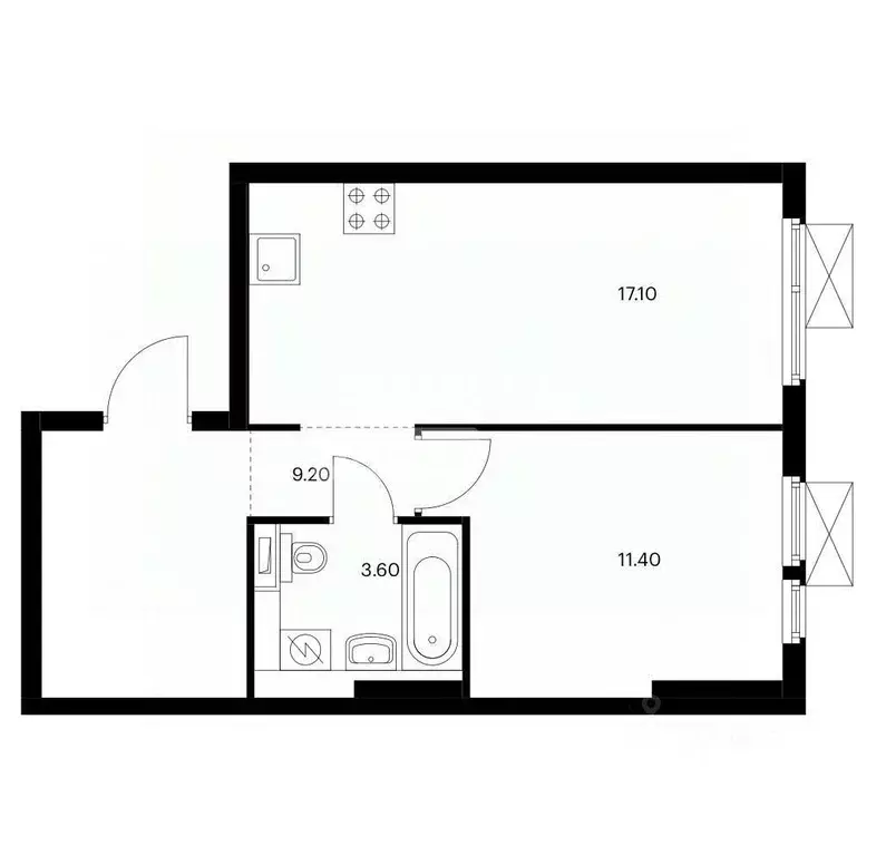 1-к кв. Московская область, Котельники Парковый мкр, 14 (41.3 м) - Фото 2