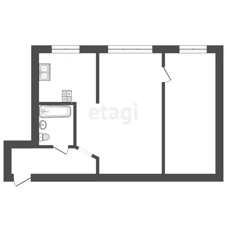 2-комнатная квартира: Тюмень, Профсоюзная улица, 88 (44.5 м) - Фото 1