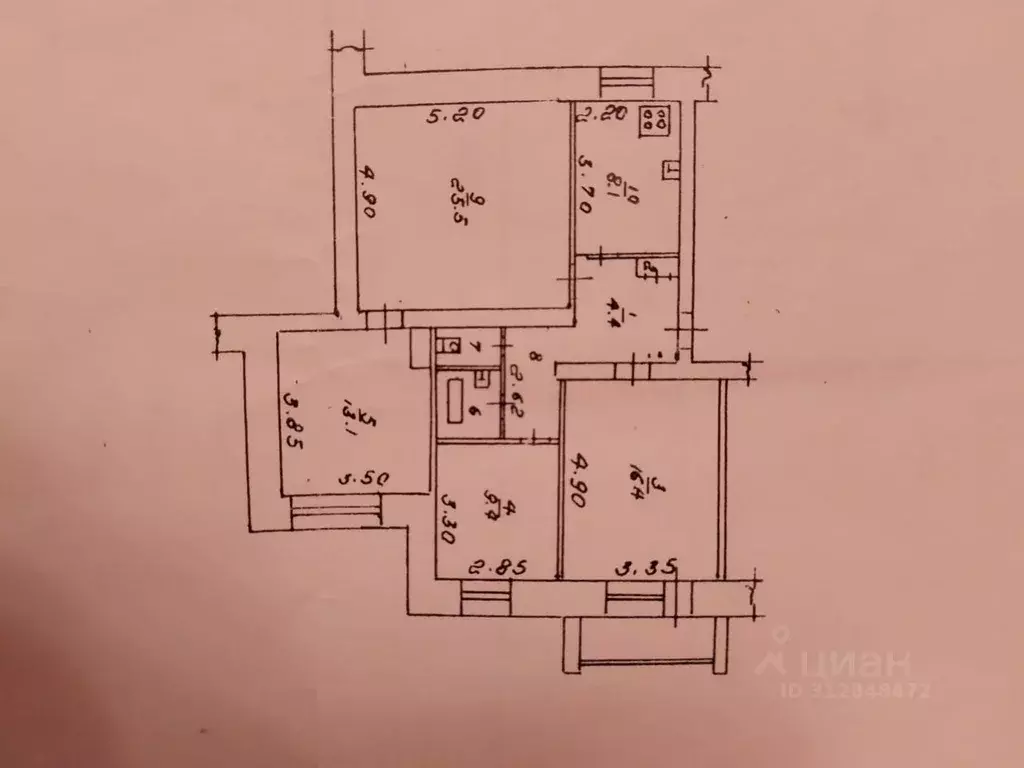 4-к кв. Липецкая область, Липецк Коммунистическая ул., 20А (84.0 м) - Фото 0