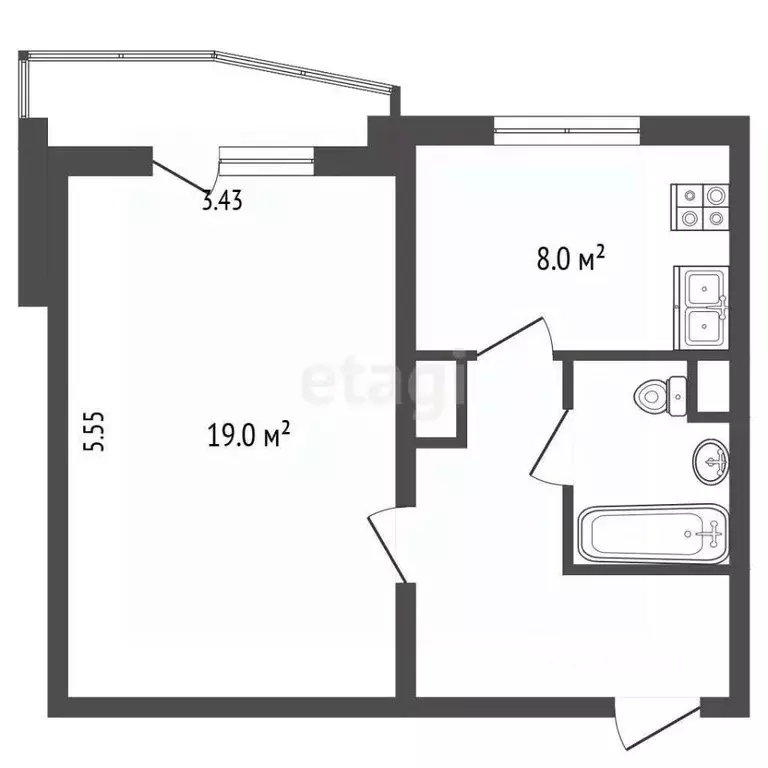 1-к кв. Крым, Судак ул. Мичурина, 6 (38.4 м) - Фото 2