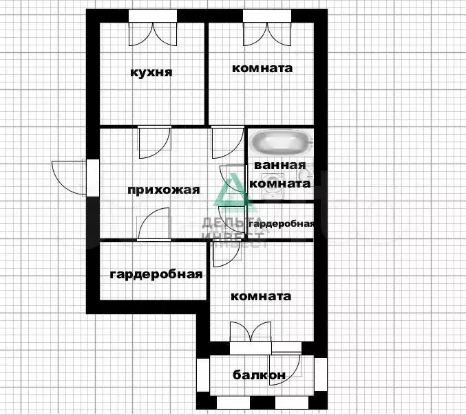 2-к. квартира, 69,5 м, 6/7 эт. - Фото 0