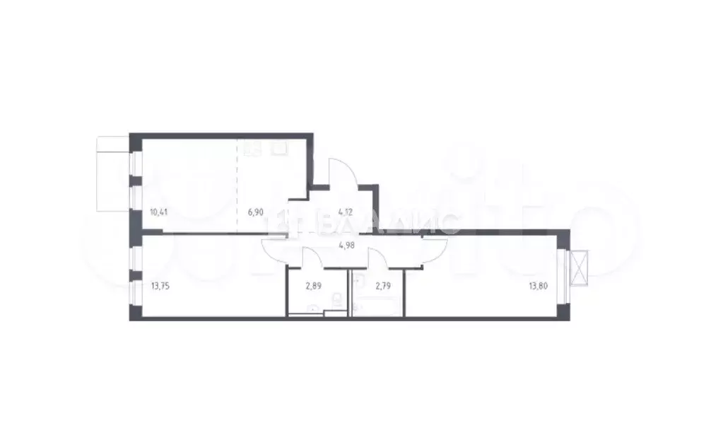 2-к. квартира, 60 м, 16/17 эт. - Фото 0