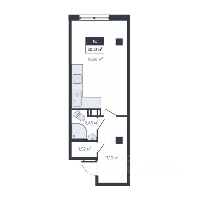 Студия Ленинградская область, Мурино Всеволожский район, ул. Шоссе в ... - Фото 1