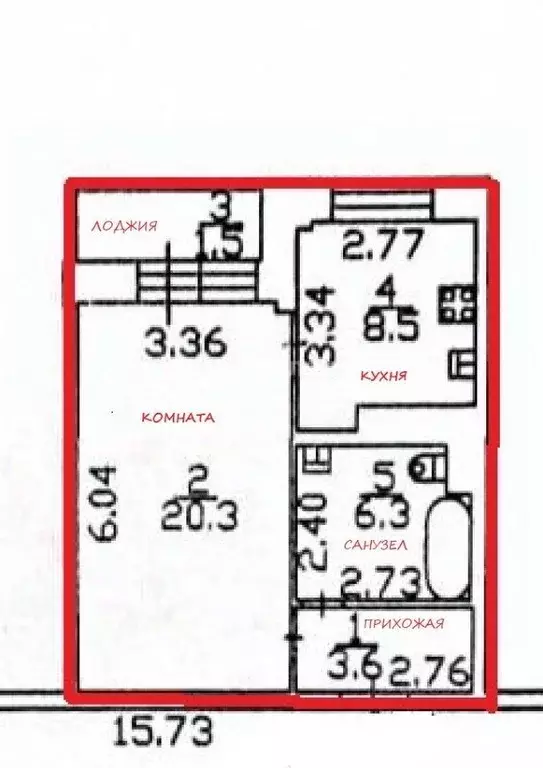 Квартира, 1 комната, 38.7 м - Фото 2
