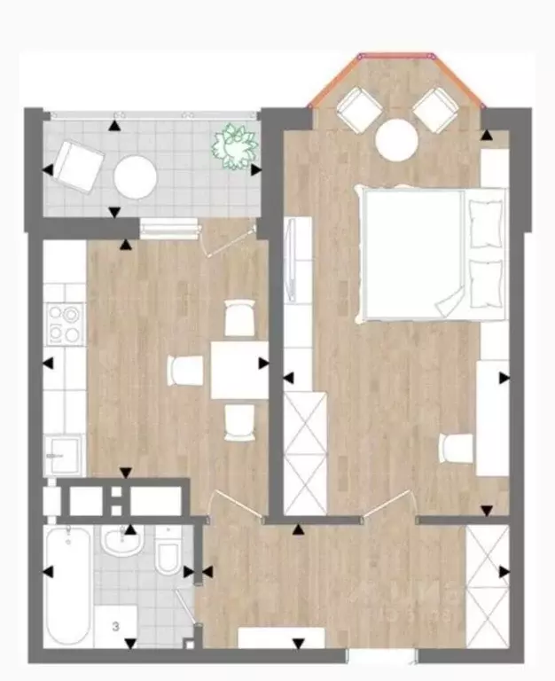 1-к кв. Краснодарский край, Анапа ш. Супсехское, 39к14 (43.0 м) - Фото 2