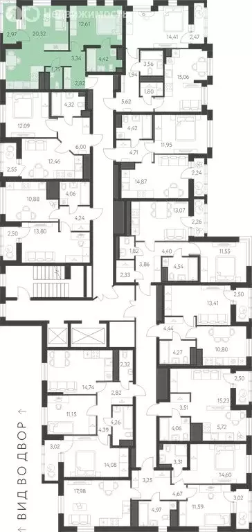 1-комнатная квартира: Екатеринбург, улица Академика Парина, 27 (46.4 ... - Фото 1