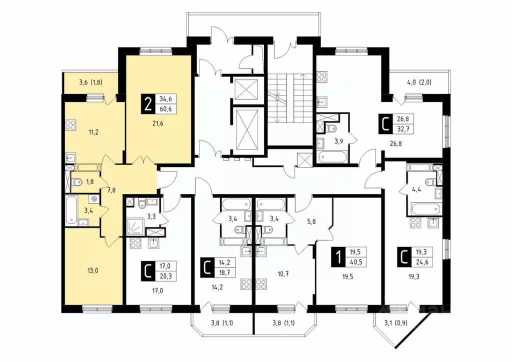 2-к кв. Московская область, Подольск Климовск мкр, ул. Школьная, 43 ... - Фото 1