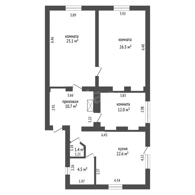 Квартира, 3 комнаты, 102.8 м - Фото 1
