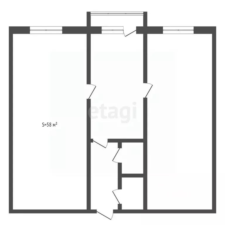 Комната Кемеровская область, Мыски Притомский мкр, 17-й кв-л, 17 (58.0 ... - Фото 1