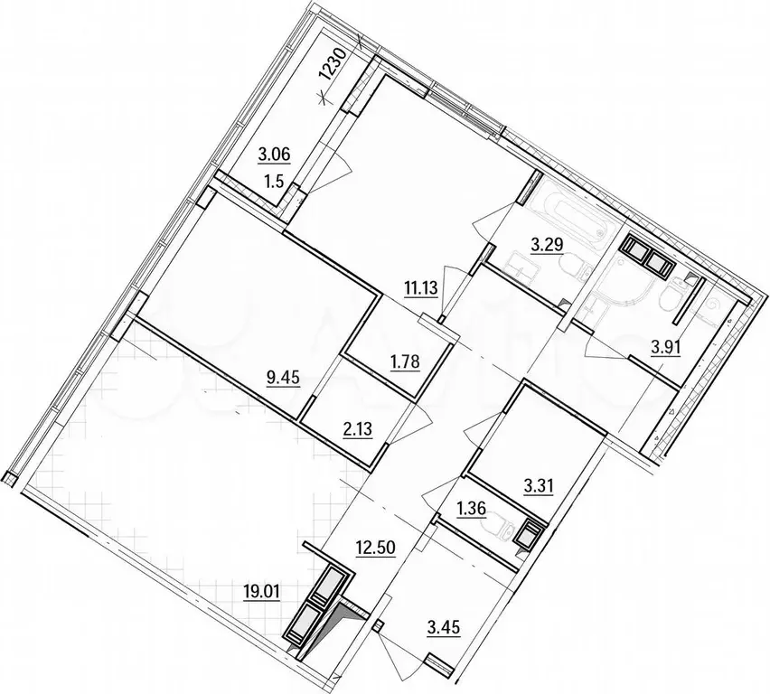 2-к. квартира, 75 м, 10/12 эт. - Фото 0