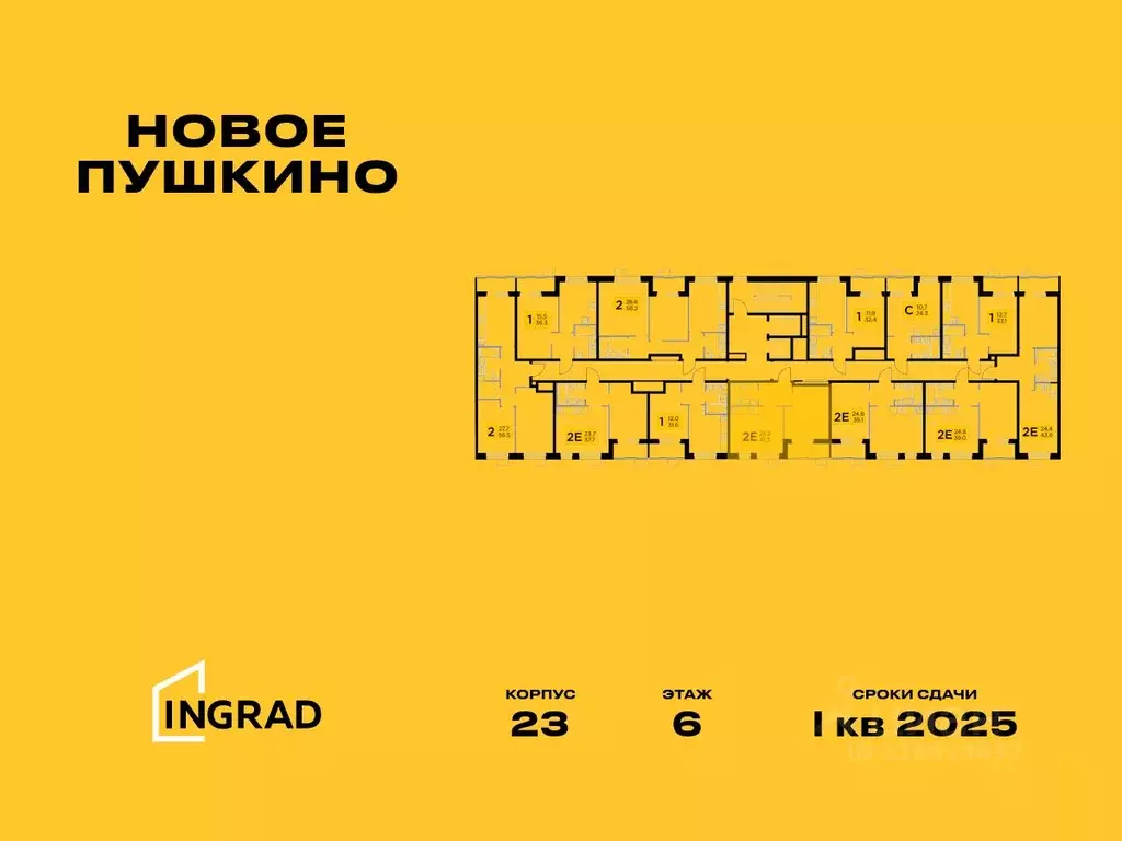 2-к кв. Московская область, Пушкино Новое Пушкино мкр, к23 (41.27 м) - Фото 1