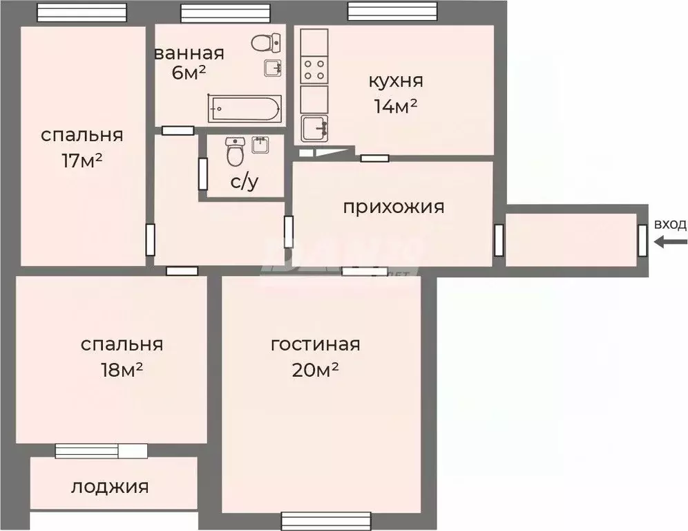 3-к кв. Челябинская область, Челябинск ул. Зальцмана, 16 (104.4 м) - Фото 1