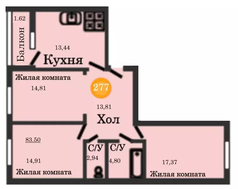 3-к кв. Калининградская область, Калининград ул. Генерал-фельдмаршала ... - Фото 0