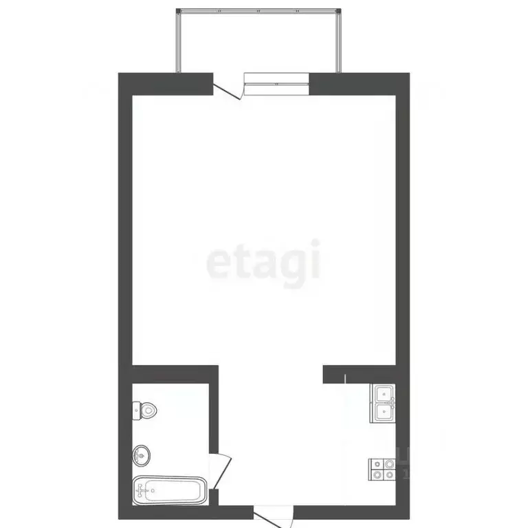 Студия Кемеровская область, Новокузнецк ул. Шункова, 22 (24.5 м) - Фото 2