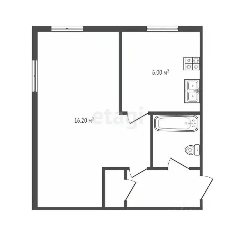 1-к кв. Челябинская область, Озерск Ленинградская ул., 2 (29.9 м) - Фото 2