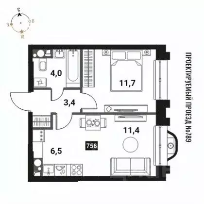 2-к кв. Москва Интеллигент жилой комплекс (37.0 м) - Фото 0