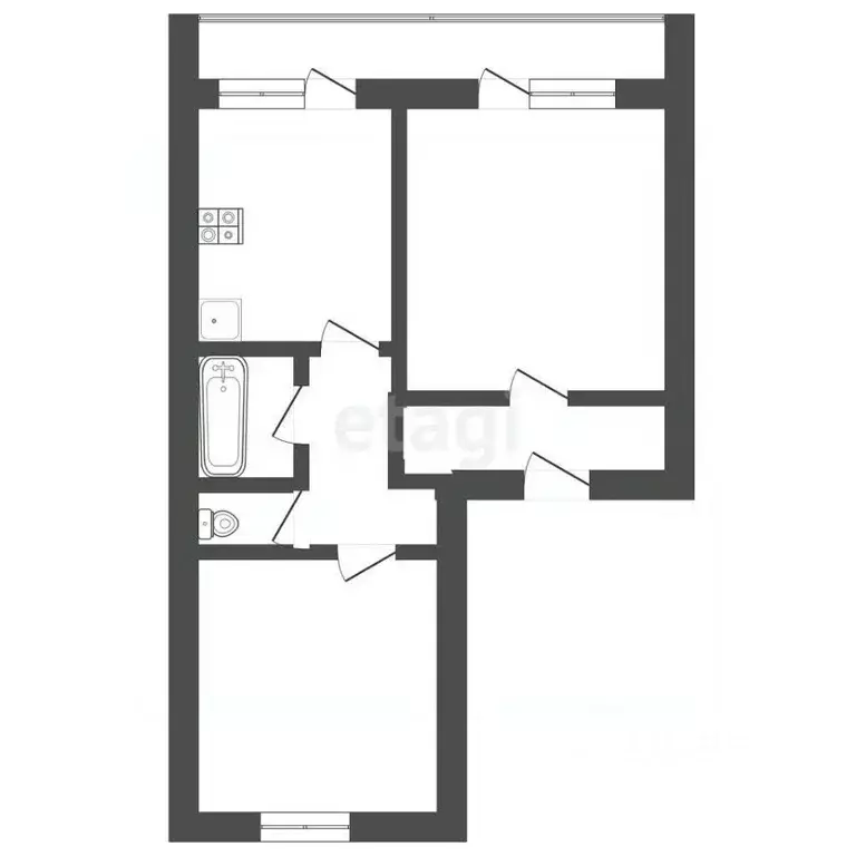 2-к кв. Воронежская область, Борисоглебск ул. Терешковой, 16А (50.3 м) - Фото 2