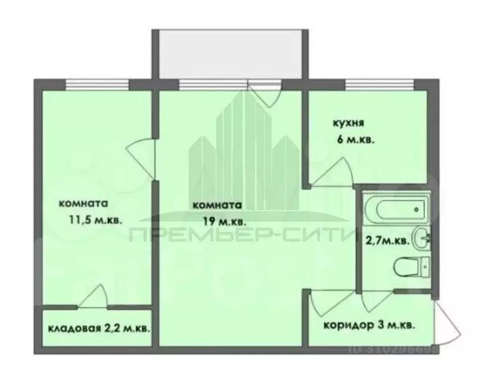 2-к кв. Челябинская область, Челябинск ул. Худякова, 7 (45.0 м) - Фото 0