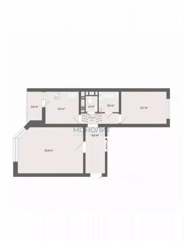2-к кв. Москва ул. Дмитрия Ульянова, 27к1 (54.7 м) - Фото 2