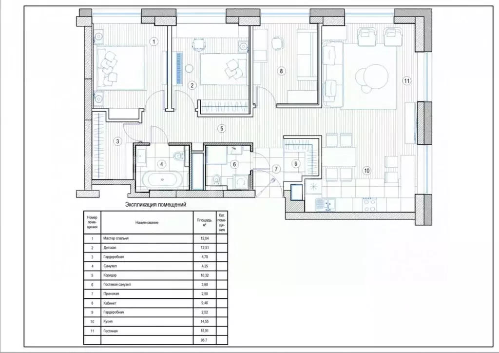 3-к кв. Москва ул. Годовикова, 11к5 (95.7 м) - Фото 2