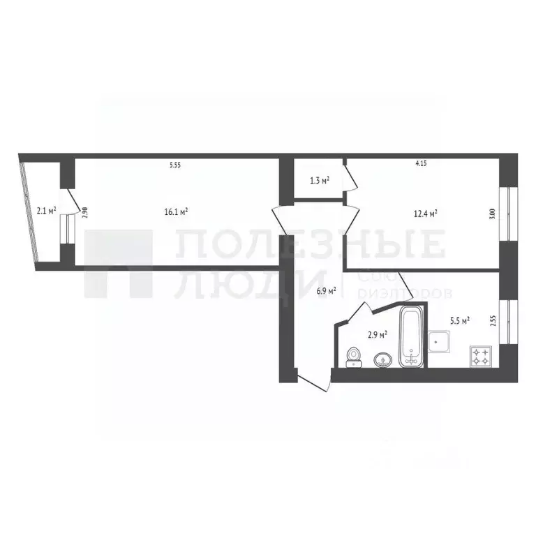 2-к кв. Новгородская область, Боровичи Новоселицкая ул., 30 (45.1 м) - Фото 2