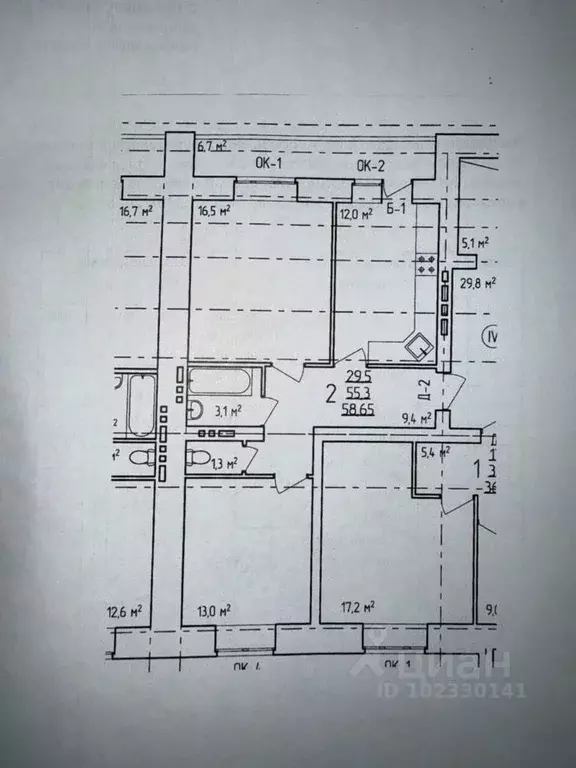 2-к кв. Владимирская область, Владимир ул. Новгородская, 30к2 (59.0 м) - Фото 1