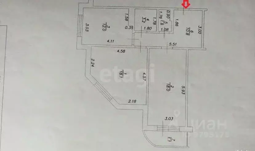 2-к кв. Татарстан, Казань ул. Академика Глушко, 39 (65.0 м) - Фото 2