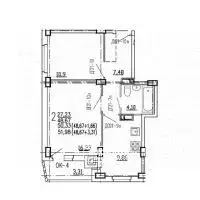 2-к кв. Курская область, Курск ул. 2-я Агрегатная, 57А (51.98 м) - Фото 1