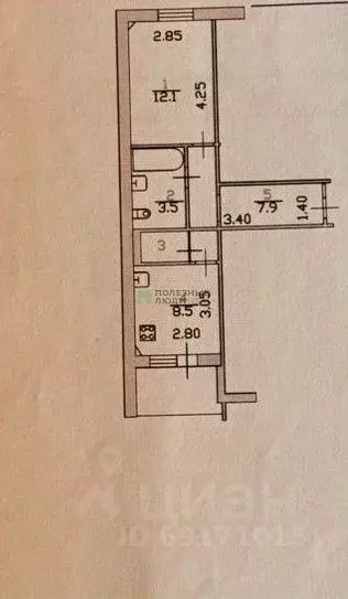 1-к кв. Орловская область, Орел Черкасская ул., 32 (33.6 м) - Фото 1