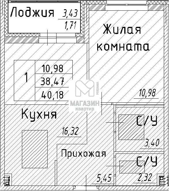 1-к кв. Ленинградская область, Всеволожский район, пос. Бугры ул. ... - Фото 0