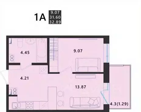 1-к кв. Псковская область, Псковский район, Завеличенская волость, д. ... - Фото 1