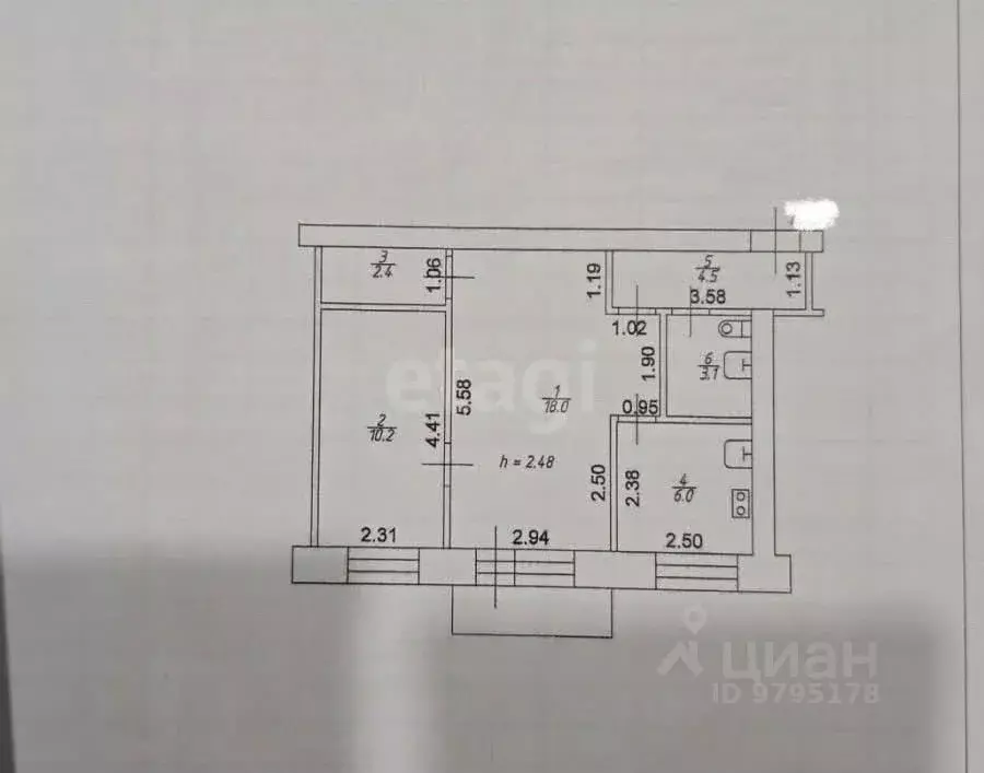 2-к кв. Татарстан, Казань Тверская ул., 3 (44.2 м) - Фото 2