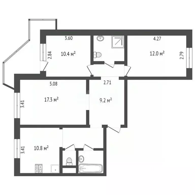 3-к кв. Москва Братиславская ул., 31А (76.0 м) - Фото 2