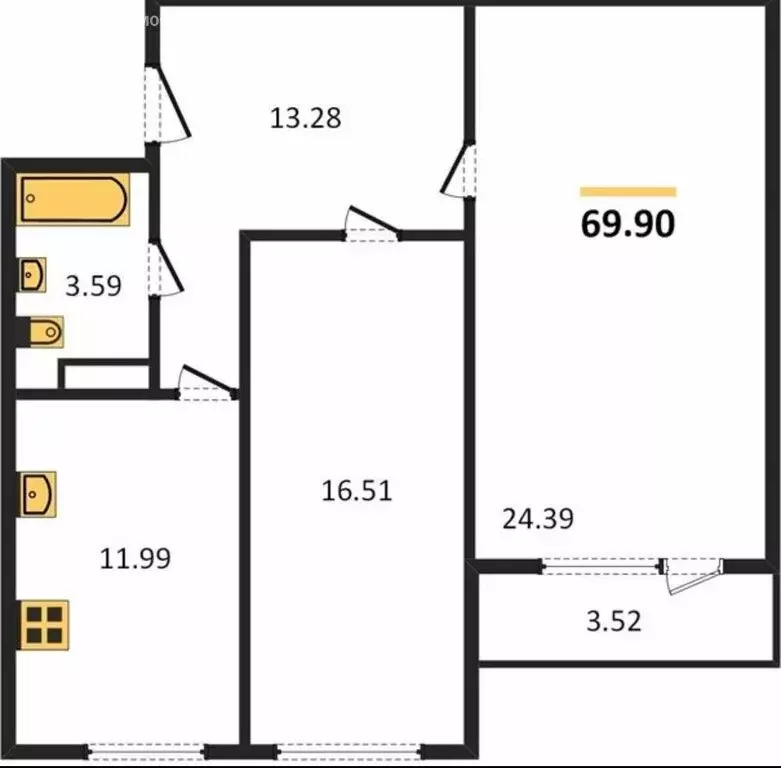 2-комнатная квартира: Самара, улица Советской Армии, 91 (69.9 м) - Фото 1