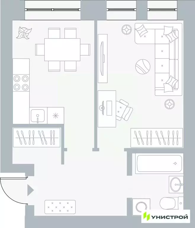 1-к кв. Пермский край, Пермь Рионская ул., 4А (38.34 м) - Фото 1