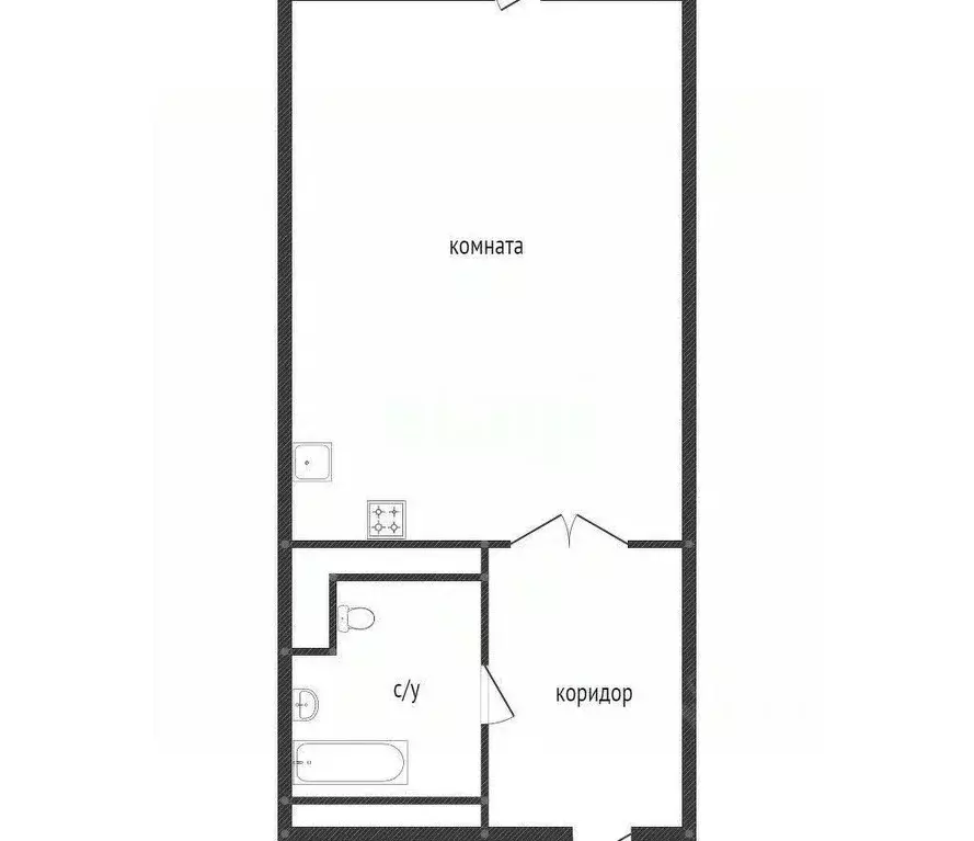 Студия Белгородская область, Белгород Донецкая ул., 79Ак2 (21.0 м) - Фото 2