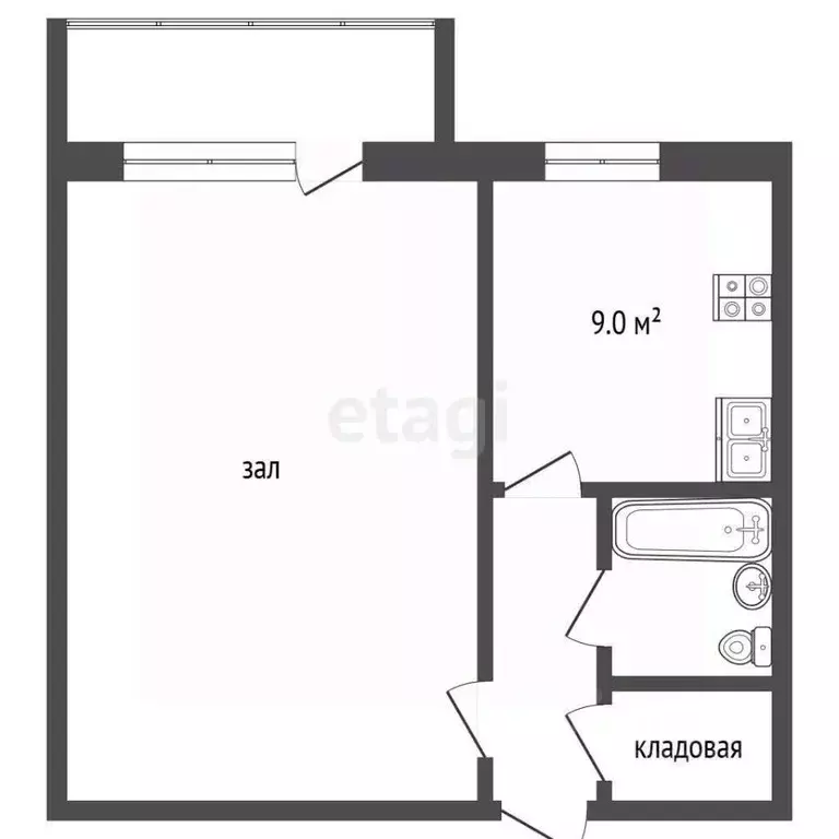 1-к кв. Тамбовская область, Тамбов ул. Рылеева, 71 (37.4 м) - Фото 0